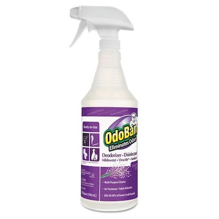 Odo ODO 910162QC12 32 oz RTU Odor Eliminator Lavender Scent Spray Bottle 910162QC12
